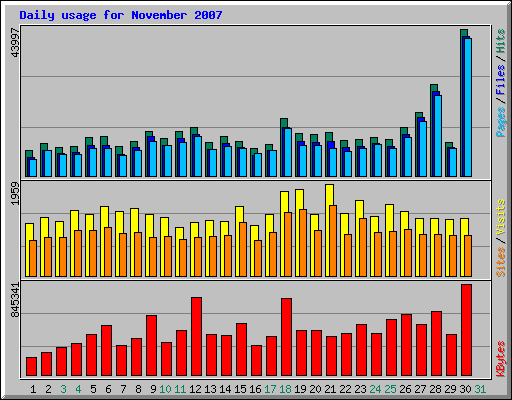 Daily usage for November 2007