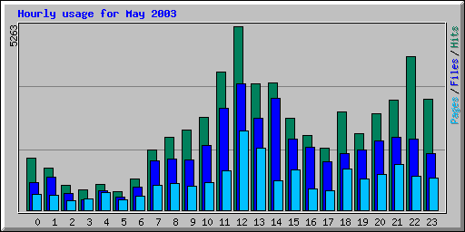 Hourly usage for May 2003