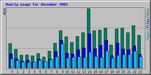 Hourly usage for December 2003