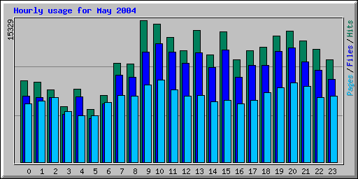 Hourly usage for May 2004