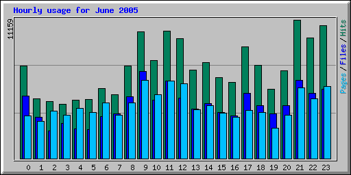 Hourly usage for June 2005
