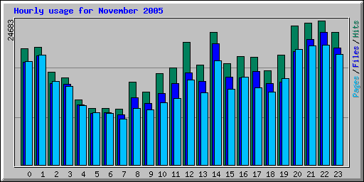 Hourly usage for November 2005