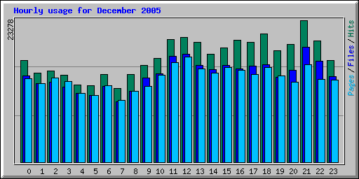 Hourly usage for December 2005