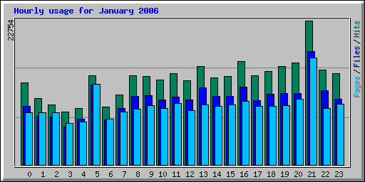Hourly usage for January 2006