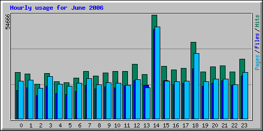 Hourly usage for June 2006