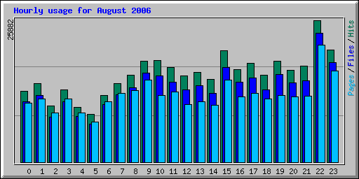 Hourly usage for August 2006