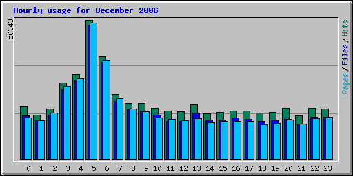 Hourly usage for December 2006