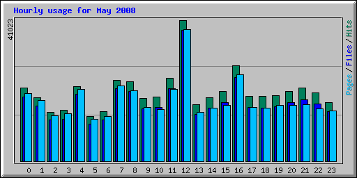 Hourly usage for May 2008
