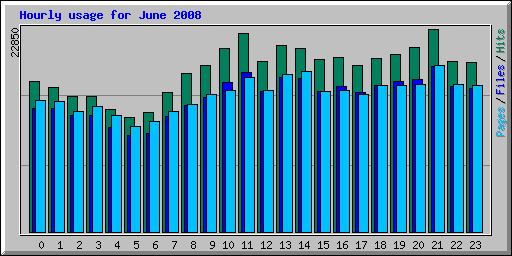 Hourly usage for June 2008