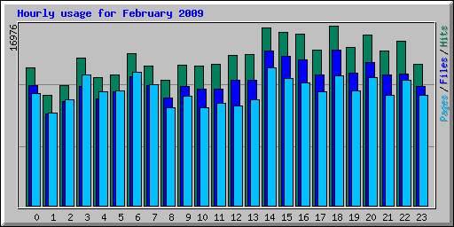 Hourly usage for February 2009