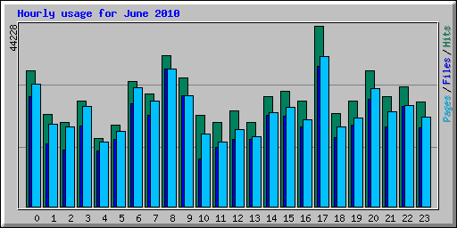 Hourly usage for June 2010