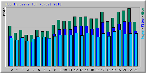 Hourly usage for August 2010