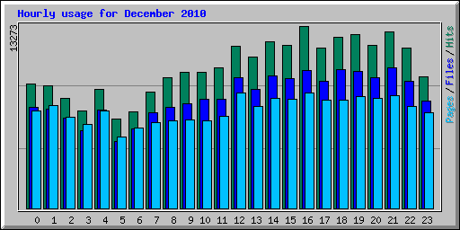 Hourly usage for December 2010