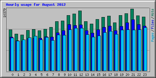 Hourly usage for August 2012