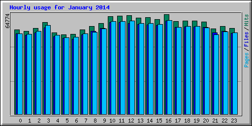 Hourly usage for January 2014