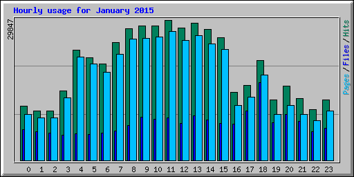 Hourly usage for January 2015