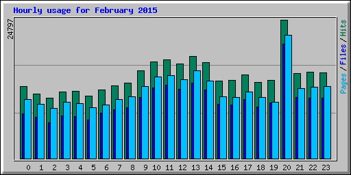 Hourly usage for February 2015