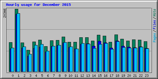 Hourly usage for December 2015