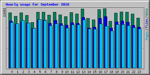 Hourly usage for September 2016