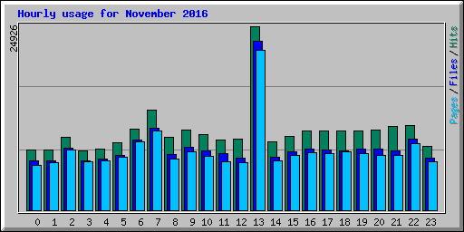 Hourly usage for November 2016