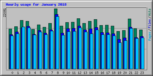 Hourly usage for January 2018