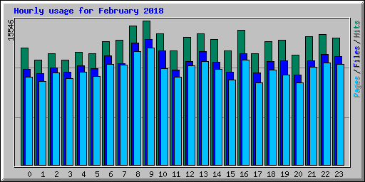 Hourly usage for February 2018