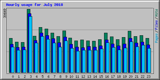 Hourly usage for July 2018